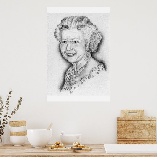 koningin Elizabeth II Poster (Keuken)