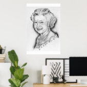 koningin Elizabeth II Poster (Thuiskantoor)