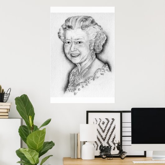 koningin Elizabeth II Poster (Thuiskantoor)