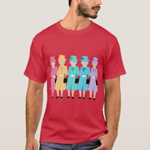 Koningin Elizabeth II Regenbooghoed en jas cadeau T-shirt