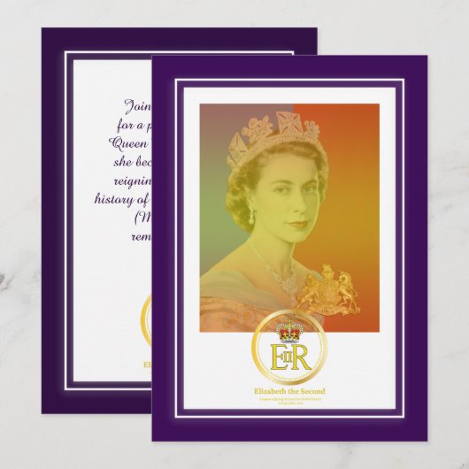 koningin Elizabeth II Reign Kaart (Voorkant / Achterkant)