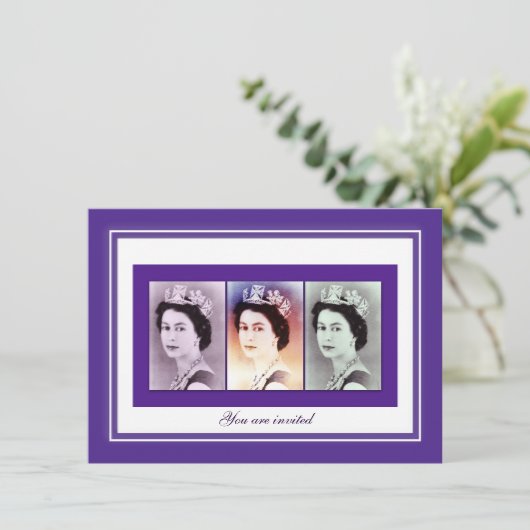 koningin Elizabeth II Reign Kaart (Staand voorkant)