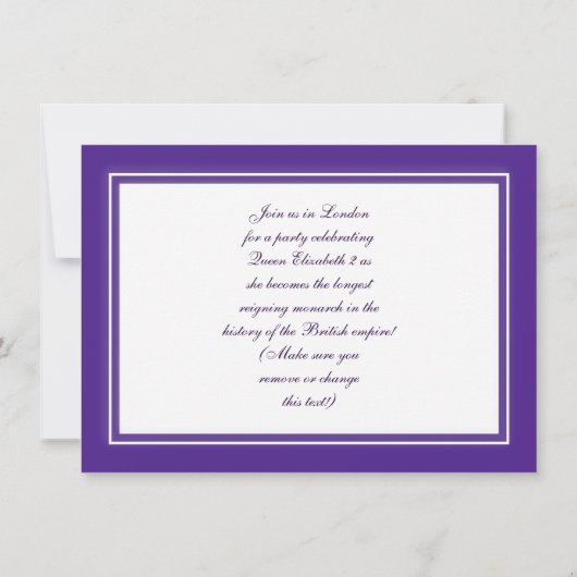 koningin Elizabeth II Reign Kaart (Achterkant)