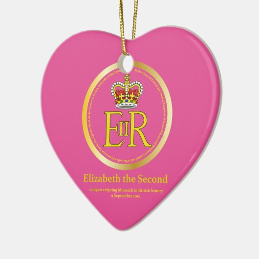 koningin Elizabeth II Reign Keramisch Ornament (Links)