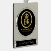 koningin Elizabeth II Reign Verzilverd Banner Ornament (Rechts)