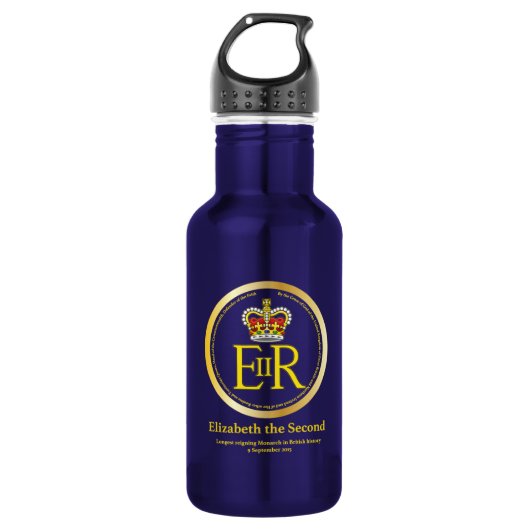 koningin Elizabeth II Reign Waterfles (Voorkant)