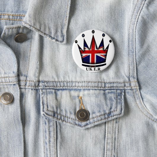 koningin Elizabeth II Ronde Button 5,7 Cm (In situ)