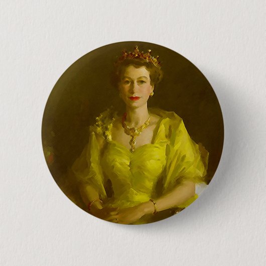 koningin Elizabeth II Ronde Button 5,7 Cm (Voorkant)