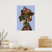 Koningin Elizabeth II Silhouet Bloemen Groot Poster (Keuken)