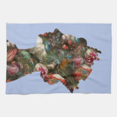 koningin Elizabeth II Silhouette Flowers Theedoek (Horizontaal)