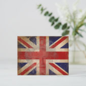 koningin Elizabeth II Silhouette op Dirty U.K. Fla Briefkaart (Staand voorkant)