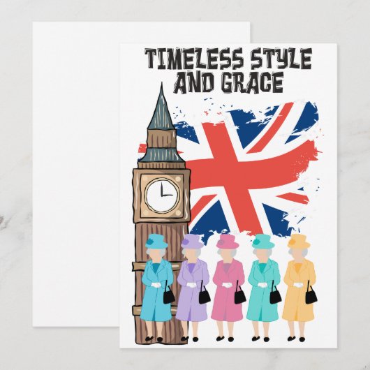 koningin Elizabeth II- Timeless Style en Grace Feestdagenkaart (Voorkant / Achterkant)