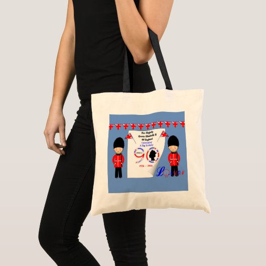 koningin Elizabeth II van Engeland 90e verjaardag Tote Bag (Voorkant (product))