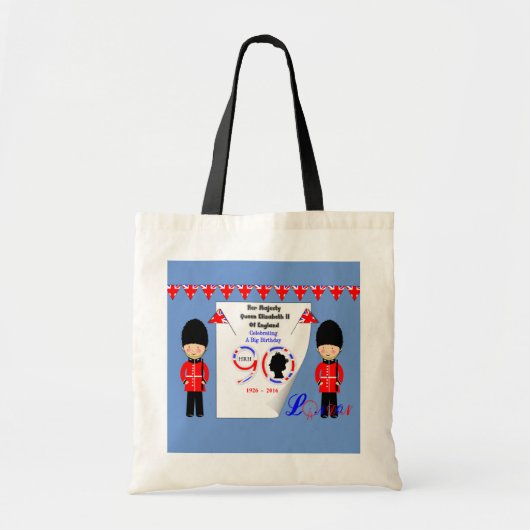 koningin Elizabeth II van Engeland 90e verjaardag Tote Bag (Voorkant)