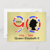 koningin Elizabeth II van Engeland 90th Birthday Briefkaart (Voorkant / Achterkant)