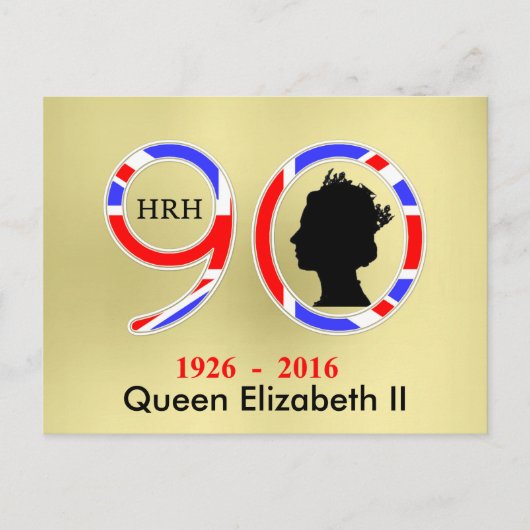 koningin Elizabeth II van Engeland 90th Birthday Briefkaart (Voorkant)