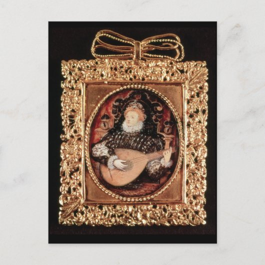 Koningin Elizabeth Ik speel de lat. Briefkaart (Voorkant)