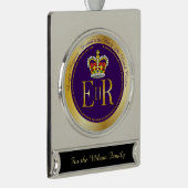 koningin Elizabeth Longest Reign Medal Verzilverd Banner Ornament (Rechts)