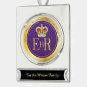 koningin Elizabeth Longest Reign Medal Verzilverd Banner Ornament (Links)