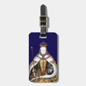 koningin Elizabeth of England Coronation Blue Bagagelabel (Voorkant verticaal)