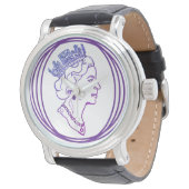 Koningin Elizabeth Profiel Horloge (Gekanteld)