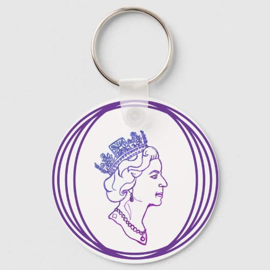 Koningin Elizabeth Profiel Sleutelhanger (Achterkant)