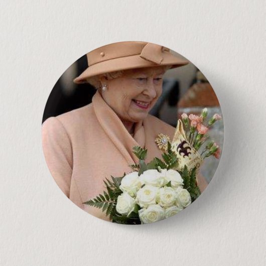 Koningin Elizabeth. Ronde Button 5,7 Cm (Voorkant)