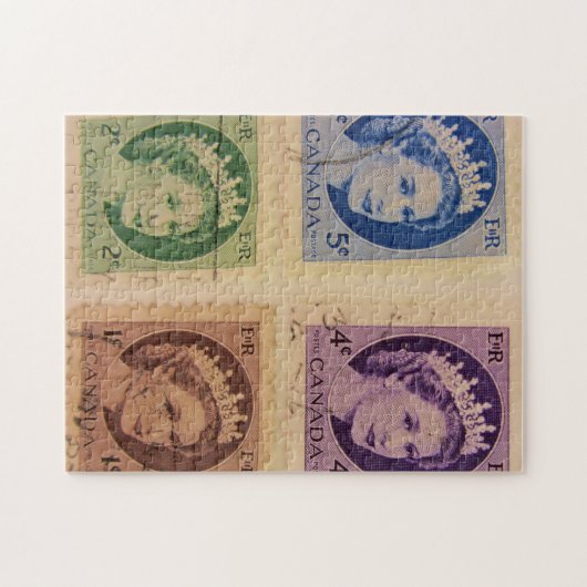 Koningin Elizabeth  Stamps Puzzle/Jigzaag Legpuzzel (Horizontaal)