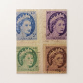 Koningin Elizabeth Stamps Puzzle/Jigzaag Legpuzzel (Verticaal)