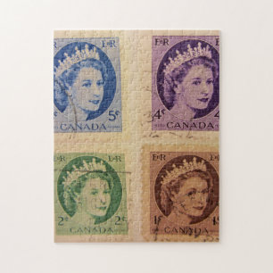 Koningin Elizabeth  Stamps Puzzle/Jigzaag Legpuzzel