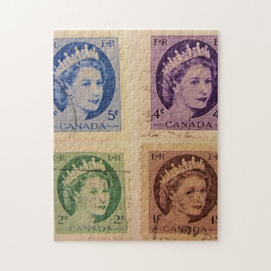 Koningin Elizabeth  Stamps Puzzle/Jigzaag Legpuzzel (Verticaal)