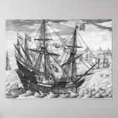 Koningin Elizabeth's Galleon Poster (Voorkant)