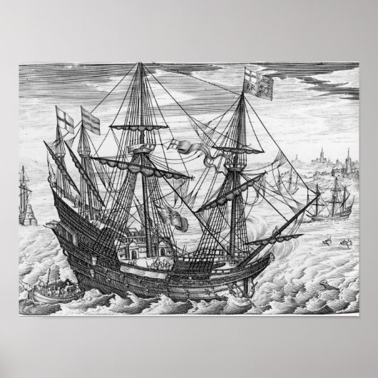 Koningin Elizabeth's Galleon Poster (Voorkant)