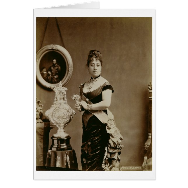 Koningin Emma (1836-85) (foto sepia) (Voorkant)