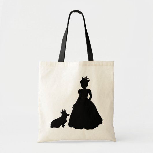 Koningin en canvas tas Corgi (Voorkant)