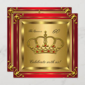 Koningin en Koning Regal Red Gold Birthday Party 2 Kaart (Voorkant / Achterkant)