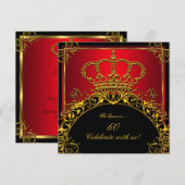 Koningin en Koning Regal Red Gold Royal Birthday P Kaart (Voorkant / Achterkant)