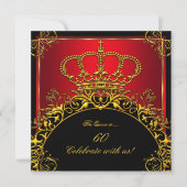 Koningin en Koning Regal Red Gold Royal Birthday P Kaart (Voorkant)