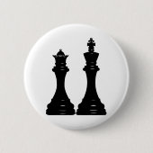 Koningin en koningsschaken ronde button 5,7 cm (Voorkant)