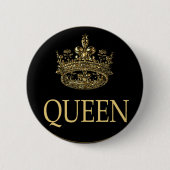 Koningin en KroonEmblem Ronde Button 5,7 Cm (Voorkant)
