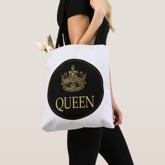 Koningin en KroonEmblem Tote Bag (Dichtbij)
