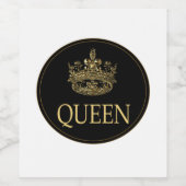 Koningin en KroonEmblem Wijn Etiket (Enkel label)