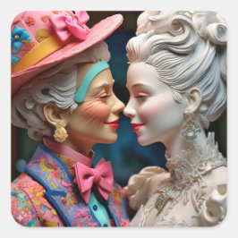 Koningin en prinses vierkante sticker