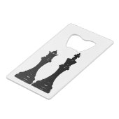 Koningin en schaakstukken flesopener creditkaart flessenopener (Achterkant Gekanteld)