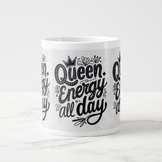 Koningin energie de hele dag! 👑✨ Blijven gloeien Grote Koffiekop