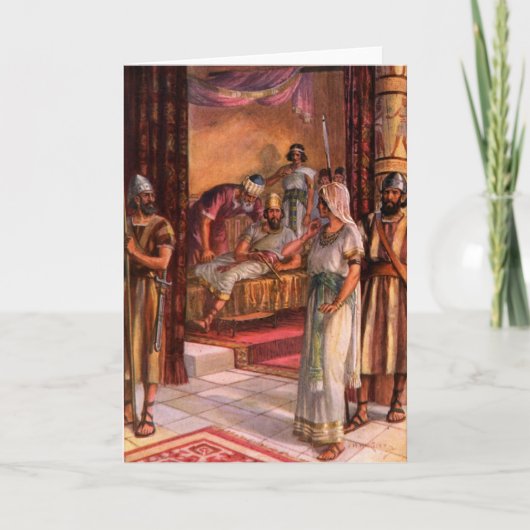 Koningin Esther en de Koning Feestdagen Kaart (Voorkant)