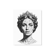 Koningin Esther kalligrafie portret - Vintage schr