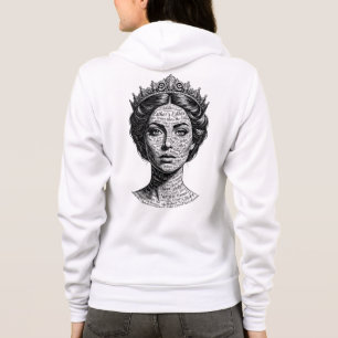 Koningin Esther kalligrafie portret - Vintage scri Hoodie