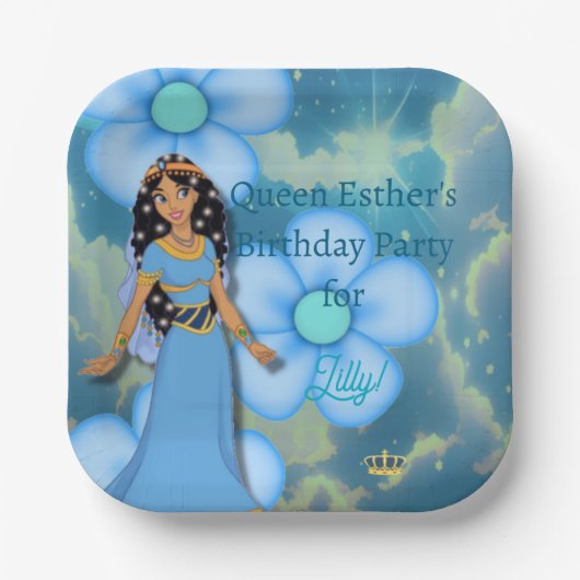 Koningin Esther koninklijke verjaardag Papieren Bordje (Voorkant)