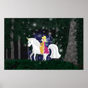 Koningin Faery en de BosDruk van de Eenhoorn Poster